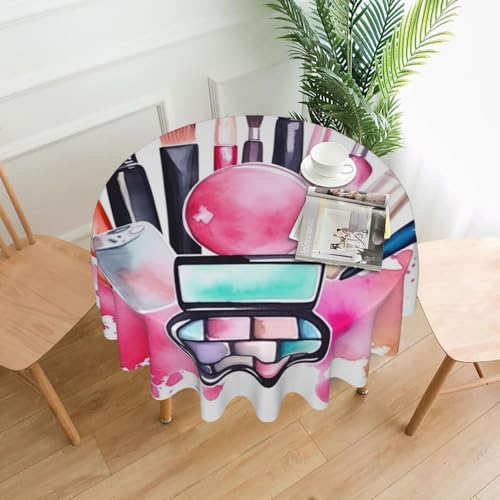 Runde Tischdecke, 152,4 cm, Aquarell-Kosmetik-Tischdecken, schmutzabweisend, waschbar, knitterfrei, abwischbar, moderne Bauernhaus-Dekorationen für Party, Picknick, Zuhause, Küche Runde Tischdecke, 152,4 cm, Aquarell-Kosmetik-Tischdecken, schmutzabweisend, waschbar, knitterfrei, abwischbar, moderne Bauernhaus-Dekorationen für Party, Picknick, Zuhause, Küche von BSCKKDMN