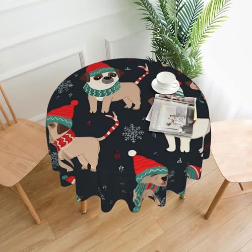 Runde Tischdecke, 152,4 cm, Motiv: Frohe Weihnachten, schmutzabweisend, waschbar, knitterfrei, abwischbar, moderne Bauernhaus-Dekorationen für Party, Picknick, Zuhause, Küche Runde Tischdecke, 152,4 cm, Motiv: Frohe Weihnachten, schmutzabweisend, waschbar, knitterfrei, abwischbar, moderne Bauernhaus-Dekorationen für Party, Picknick, Zuhause, Küche von BSCKKDMN