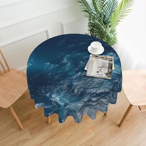 Runde Tischdecke, 152,4 cm, Motiv: Meer von oben gesehen, schmutzabweisend, waschbar, knitterfrei, abwischbar, moderne Bauernhaus-Dekorationen für Party, Picknick, Zuhause, Küche Runde Tischdecke, 152,4 cm, Motiv: Meer von oben gesehen, schmutzabweisend, waschbar, knitterfrei, abwischbar, moderne Bauernhaus-Dekorationen für Party, Picknick, Zuhause, Küche von BSCKKDMN