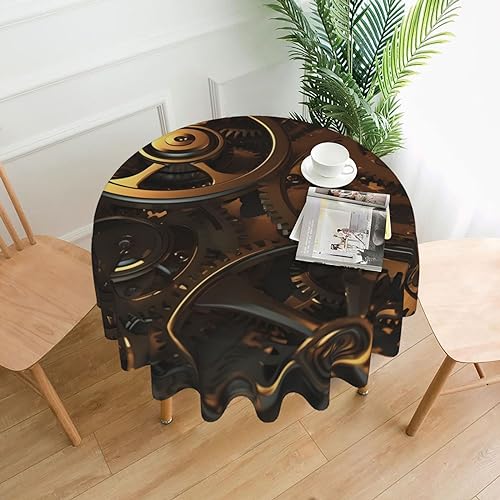 Runde Tischdecke, 152,4 cm, coole Steampunk-Zahnräder-Tischdecken, schmutzabweisend, waschbar, knitterfrei, abwischbar, moderne Bauernhaus-Dekorationen für Party, Picknick, Zuhause, Küche Runde Tischdecke, 152,4 cm, coole Steampunk-Zahnräder-Tischdecken, schmutzabweisend, waschbar, knitterfrei, abwischbar, moderne Bauernhaus-Dekorationen für Party, Picknick, Zuhause, Küche von BSCKKDMN