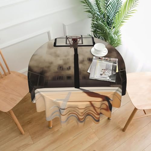 Runde Tischdecke, 152,4 cm, erstaunliche Basketballplatz-Tischdecke, schmutzabweisend, waschbar, knitterfrei, abwischbar, moderne Bauernhaus-Dekorationen für Party, Picknick, Zuhause, Küche Runde Tischdecke, 152,4 cm, erstaunliche Basketballplatz-Tischdecke, schmutzabweisend, waschbar, knitterfrei, abwischbar, moderne Bauernhaus-Dekorationen für Party, Picknick, Zuhause, Küche von BSCKKDMN