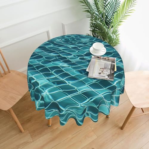 Runde Tischdecke, 152,4 cm, für Schwimmbad, Wasser, schmutzabweisend, waschbar, knitterfrei, abwischbar, moderne Bauernhaus-Dekorationen für Party, Picknick, Zuhause, Küche Runde Tischdecke, 152,4 cm, für Schwimmbad, Wasser, schmutzabweisend, waschbar, knitterfrei, abwischbar, moderne Bauernhaus-Dekorationen für Party, Picknick, Zuhause, Küche von BSCKKDMN