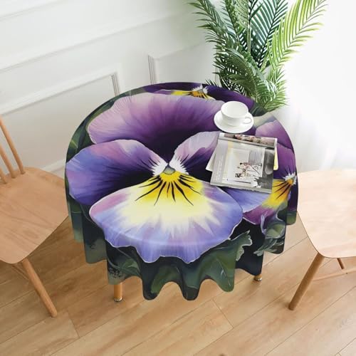 Runde Tischdecke, Stiefmütterchen, Perfektion, 152,4 cm, schmutzabweisend, waschbar, knitterfrei, abwischbar, moderne Bauernhaus-Dekorationen für Party, Picknick, Zuhause, Küche Runde Tischdecke, Stiefmütterchen, Perfektion, 152,4 cm, schmutzabweisend, waschbar, knitterfrei, abwischbar, moderne Bauernhaus-Dekorationen für Party, Picknick, Zuhause, Küche von BSCKKDMN