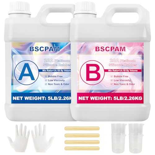 20A Abformsilikon 4,65kg Flüssiges Silikon Abformmasse 1:1 Verhältnis,Durchscheinend für zum Gießen,Silikonformen,Selbstentlüftend,Lebensmittelecht Silikon Formen Herstellen Kit 20A Abformsilikon 4,65kg Flüssiges Silikon Abformmasse 1:1 Verhältnis,Durchscheinend für zum Gießen,Silikonformen,Selbstentlüftend,Lebensmittelecht Silikon Formen Herstellen Kit von BSCPAM