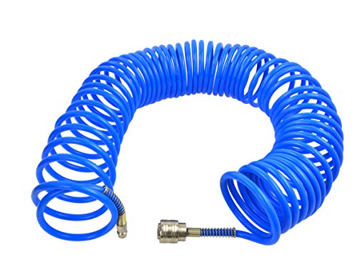BSD Druckluft Spiralschlauch - PE Polyethylen Druckluftschlauch, Kompressrschlauch, Luftschlauch mit Schnellkupplung - 15m - innerer/äußerer Durchmesser: 5/8mm BSD Druckluft Spiralschlauch - PE Polyethylen Druckluftschlauch, Kompressrschlauch, Luftschlauch mit Schnellkupplung - 15m - innerer/äußerer Durchmesser: 5/8mm von BSD