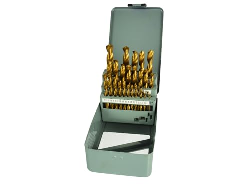 BSD Titanbeschichtetes HSS-Bohrer-Set 28tlg. - 1,5mm bis 13mm, präzise Metallbohrer in praktischer Metallbox für schnelles und genaues Bohren. von BSD