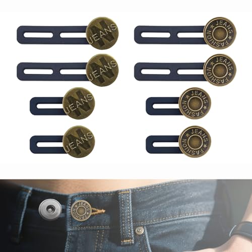 8 Stück Knopfverlängerung für Hosen, Hosenbunderweiterung Knopf für Männer und Frauen, Hosenknopf Verlängerung für Hosen, Taillenbandverlängerer zum Anpassen der Taillenlänge von Jeans und Röcken von BSDYCL