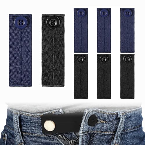 8-teiliger Hosenbundverlängerer, elastischer Knopfverlängerer für Hosen – drei verstellbare Positionen, Hosenbundverlängerer für Umstandsjeans, Umstandshosen und -röcke 8-teiliger Hosenbundverlängerer, elastischer Knopfverlängerer für Hosen – drei verstellbare Positionen, Hosenbundverlängerer für Umstandsjeans, Umstandshosen und -röcke von BSDYCL