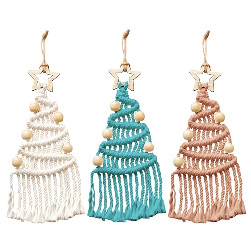 BSEID Weihnachtlicher Makramee-Anhänger, Set zum Flechten von Boho für Anfänger mit Tutorial - Kreative Geschenke für Wohnzimmer, Schlafzimmer, Kinderzimmer, Flur, Balkon von BSEID