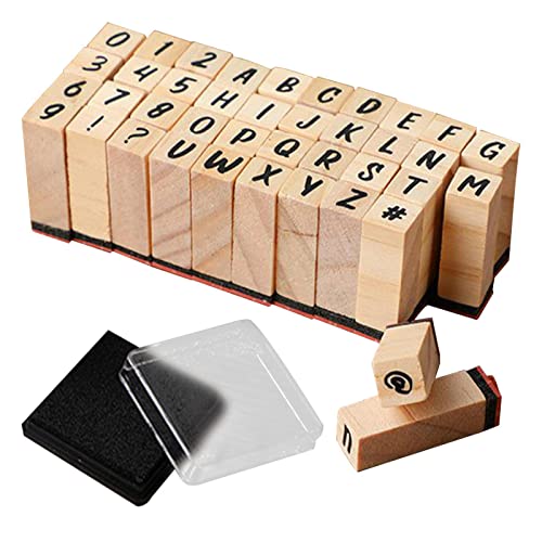 Buchstabenstempel-Set, zum Drucken von Holzschriften, bequeme Zeichenkunst, Basteln, Buchstabendruck, Fontastic-Druck, Alphabetdruck von BSEID