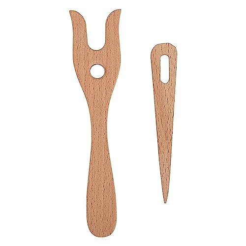 Lucet Gabel, Holz Stricknadel-Set, Webstuhl, Strickgabel und großes Nadelöhr mit der Gabel Lucet, Antikes Seilwerkzeug für Stricker,Häkel- u von BSEID