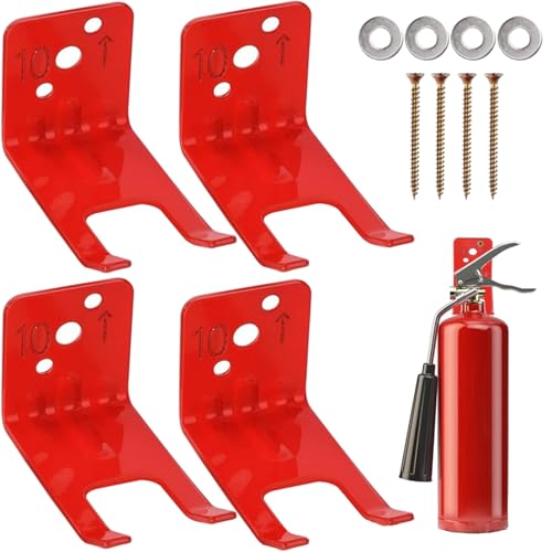 4-Pack-Feuerlöscher-Montageklammern, Wandhakenhalter mit Schrauben für vertikale und horizontale Löscherinstallation 4-Pack-Feuerlöscher-Montageklammern, Wandhakenhalter mit Schrauben für vertikale und horizontale Löscherinstallation von BSFDORPOT