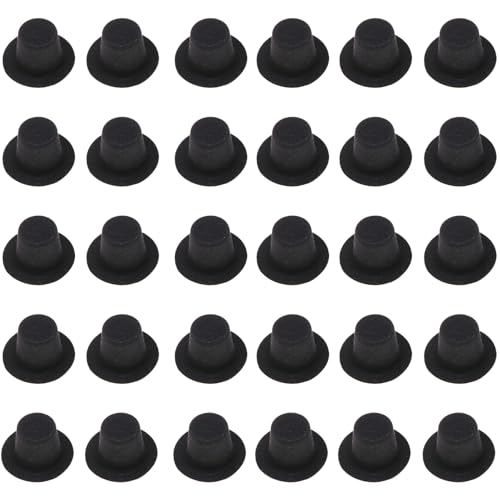 BSFDORPOT 30pcs 2, 7 Zoll Mini Black Flocked Top -Hüte, winzige DIY -Schneemann -Cupcake -Topper, Puppenhüte und Kuchendekorationen für Weihnachtsfeierhandwerk BSFDORPOT 30pcs 2, 7 Zoll Mini Black Flocked Top -Hüte, winzige DIY -Schneemann -Cupcake -Topper, Puppenhüte und Kuchendekorationen für Weihnachtsfeierhandwerk von BSFDORPOT