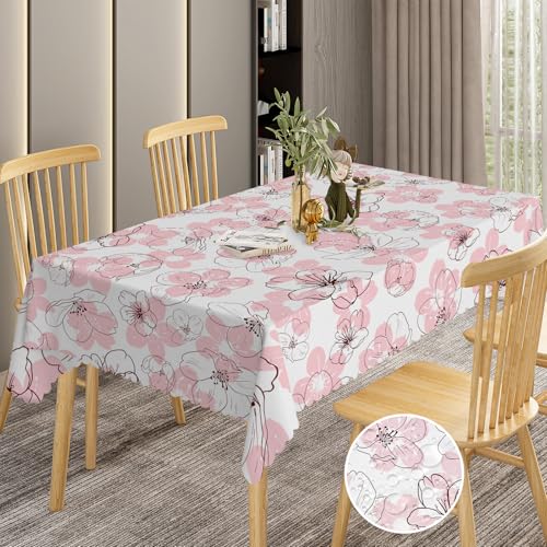 BSGIFT Tischdecke Floral Rechteckig 140x180 cm, Rote Blumen Garten Tischdecken für Draußen Polyester Outdoor Abwaschbar Gartentischdecke Eckig Wetterfest Table Cloth für Küche Garten Gartentisch Party BSGIFT Tischdecke Floral Rechteckig 140x180 cm, Rote Blumen Garten Tischdecken für Draußen Polyester Outdoor Abwaschbar Gartentischdecke Eckig Wetterfest Table Cloth für Küche Garten Gartentisch Party von BSGIFT