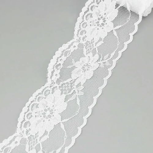 (5 Yards/Rolle) weißer Spitzenstoff, Gurtband, Dekoration, schöne Verpackung, Polyester, Material-10 von BSGUZ