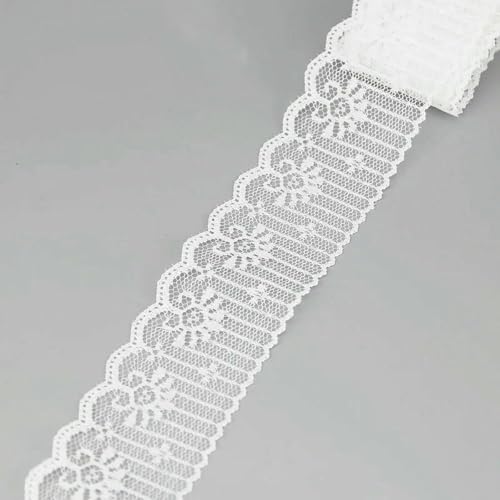 (5 Yards/Rolle) weißer Spitzenstoff Gurtband Dekoration Verpackungsmaterial Rolle Großhandel-46 von BSGUZ