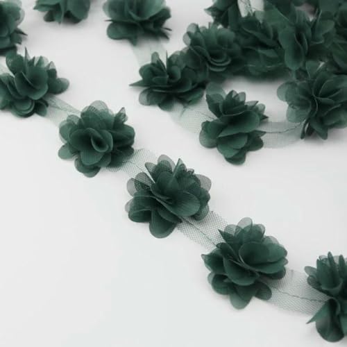 (60 teile/los) grün blütenblatt Chiffon spitze stoff Gurtband Dekoration Liebe bänder handwerk 50mm breite-grün-L von BSGUZ