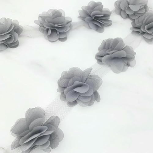 (60 teile/los) rosa blütenblatt Chiffon spitze stoff Gurtband Dekoration Liebe bänder handwerk 50mm breite-grau-50mm von BSGUZ