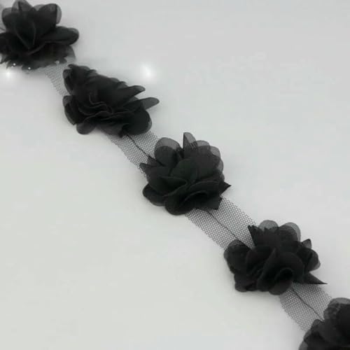 (60 teile/los) rosa blütenblatt Chiffon spitze stoff Gurtband Dekoration Liebe bänder handwerk 50mm breite-schwarz-50mm von BSGUZ