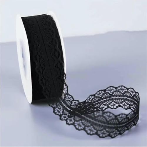 1/5/10 Yards Spitzenband, 3 cm breit, Vintage-Musterbänder, DIY-Bekleidung, Nähstoff, Verpackung, Partydekorationen, Schwarz, 1 Yard von BSGUZ