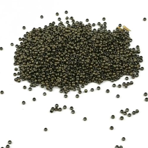 1,5–4,0 mm, runde Bronzeperlen, Abstandsperlen, Schmuckzubehör, Quetschperlen für die Schmuckherstellung von Armbändern und Halsketten, Bronze, 2,5 mm, 500 Stück von BSGUZ