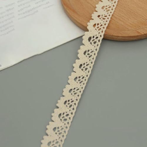 1/5 m Vintage-Band, Baumwoll-Spitzenbesatz, Bastelband, Häkeln, Nähen, Spitzenstoff, DIY-Verpackung, Hochzeit, Scrapbooking, Dekor, W9B, Beige, 5 Meter von BSGUZ