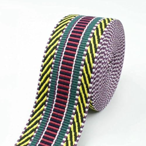 1–10 Meter 38/50 mm Jacquard-Gurtband zum Nähen von Taschen, Schultergurten, dekorativen Flechtbändern, Riemen, Gürtelzubehör, Gelb, 50 mm, 10 Meter 1–10 Meter 38/50 mm Jacquard-Gurtband zum Nähen von Taschen, Schultergurten, dekorativen Flechtbändern, Riemen, Gürtelzubehör, Gelb, 50 mm, 10 Meter von BSGUZ