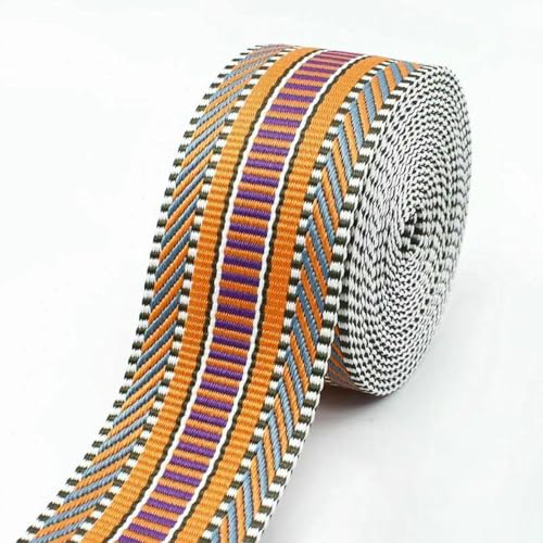 1–10 Meter 38/50 mm Jacquard-Gurtband zum Nähen von Taschen, Schultergurten, dekorativen Flechtbändern, Riemen, Gürtelzubehör, Orange, 50 mm, 8 Meter 1–10 Meter 38/50 mm Jacquard-Gurtband zum Nähen von Taschen, Schultergurten, dekorativen Flechtbändern, Riemen, Gürtelzubehör, Orange, 50 mm, 8 Meter von BSGUZ