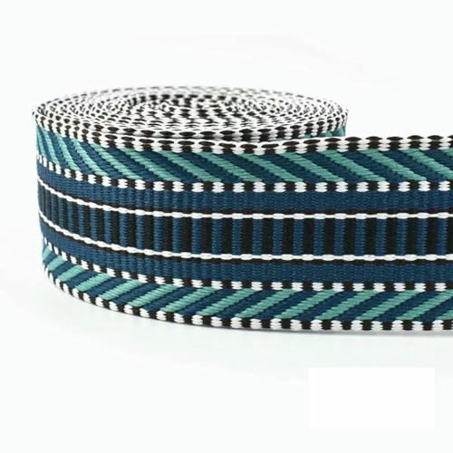 1–10 Meter 38/50 mm Jacquard-Gurtband zum Nähen von Taschen, Schultergurten, dekorativen Flechtbändern, Riemen, Gürtelzubehör, Seeblau, 38 mm, 10 Meter 1–10 Meter 38/50 mm Jacquard-Gurtband zum Nähen von Taschen, Schultergurten, dekorativen Flechtbändern, Riemen, Gürtelzubehör, Seeblau, 38 mm, 10 Meter von BSGUZ