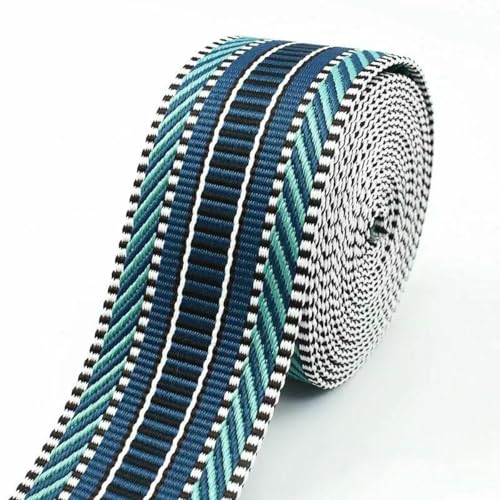 1–10 Meter 38/50 mm Jacquard-Gurtband zum Nähen von Taschen, Schultergurten, dekorativen Flechtbändern, Riemen, Gürtelzubehör, Seeblau, 50 mm, 10 Meter 1–10 Meter 38/50 mm Jacquard-Gurtband zum Nähen von Taschen, Schultergurten, dekorativen Flechtbändern, Riemen, Gürtelzubehör, Seeblau, 50 mm, 10 Meter von BSGUZ