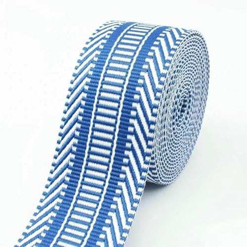 1–10 Meter 38/50 mm Jacquard-Gurtband zum Nähen von Taschen, Schultergurten, dekorativen Zopfbändern, Riemen, Gürtelzubehör, Blau, 50 mm, 8 Meter 1–10 Meter 38/50 mm Jacquard-Gurtband zum Nähen von Taschen, Schultergurten, dekorativen Zopfbändern, Riemen, Gürtelzubehör, Blau, 50 mm, 8 Meter von BSGUZ