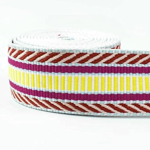 1–10 Meter 38/50 mm Jacquard-Gurtband zum Nähen von Taschen, Schultergurten, dekorativen Zopfbändern, Riemen, Gürtelzubehör, Pink, 38 mm, 10 Meter 1–10 Meter 38/50 mm Jacquard-Gurtband zum Nähen von Taschen, Schultergurten, dekorativen Zopfbändern, Riemen, Gürtelzubehör, Pink, 38 mm, 10 Meter von BSGUZ