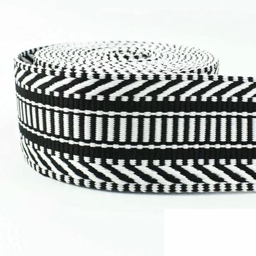1–10 Meter 38/50 mm Jacquard-Gurtband zum Nähen von Taschen, Schultergurten, dekorativen Zopfbändern, Riemen, Gürtelzubehör, Schwarz, 38 mm, 5 Meter 1–10 Meter 38/50 mm Jacquard-Gurtband zum Nähen von Taschen, Schultergurten, dekorativen Zopfbändern, Riemen, Gürtelzubehör, Schwarz, 38 mm, 5 Meter von BSGUZ