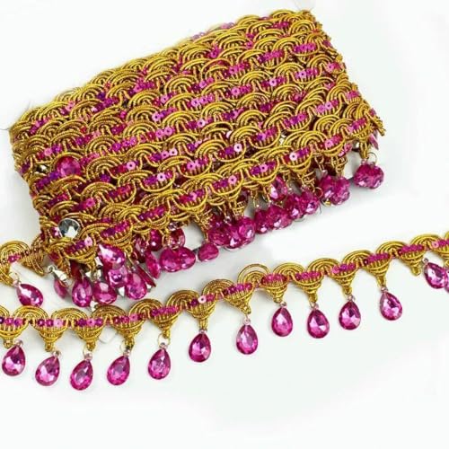 1–5 m, 45 mm, Quastenfransen für Kleider, Spitzenbesatz, Strass-Dekorationsbänder, Hochzeitskleid, Vorhang, DIY-Nähzubehör, Rosarot, 45 mm, 5 Meter 1–5 m, 45 mm, Quastenfransen für Kleider, Spitzenbesatz, Strass-Dekorationsbänder, Hochzeitskleid, Vorhang, DIY-Nähzubehör, Rosarot, 45 mm, 5 Meter von BSGUZ