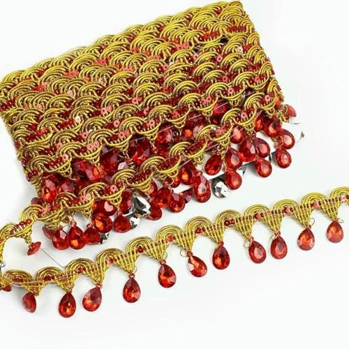 1–5 m, 45 mm, Quastenfransen für Kleider, Spitzenbesatz, Strass-Dekorationsbänder, Hochzeitskleid, Vorhang, DIY-Nähzubehör, Rot, 45 mm, 4,0 Meter 1–5 m, 45 mm, Quastenfransen für Kleider, Spitzenbesatz, Strass-Dekorationsbänder, Hochzeitskleid, Vorhang, DIY-Nähzubehör, Rot, 45 mm, 4,0 Meter von BSGUZ