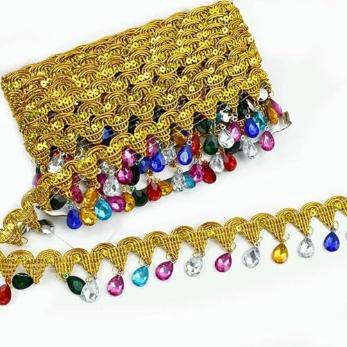 1–5 m, 45 mm, Quastenfransen für Kleider, Spitzenbesatz, Strass-Dekorationsbänder, Hochzeitskleid, Vorhang, DIY-Nähzubehör, farbig, goldfarben, 45 mm, 2 Meter 1–5 m, 45 mm, Quastenfransen für Kleider, Spitzenbesatz, Strass-Dekorationsbänder, Hochzeitskleid, Vorhang, DIY-Nähzubehör, farbig, goldfarben, 45 mm, 2 Meter von BSGUZ