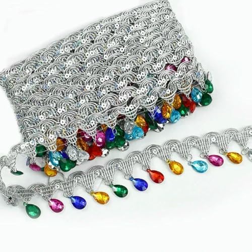 1–5 m, 45 mm, Quastenfransen für Kleider, Spitzenbesatz, Strass-Dekorationsbänder, Hochzeitskleid, Vorhang, DIY-Nähzubehör, farbig, silberfarben, 45 mm, 5 Meter 1–5 m, 45 mm, Quastenfransen für Kleider, Spitzenbesatz, Strass-Dekorationsbänder, Hochzeitskleid, Vorhang, DIY-Nähzubehör, farbig, silberfarben, 45 mm, 5 Meter von BSGUZ