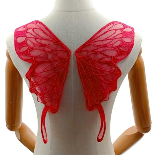 1–6 Paar Schmetterlingsflügel-Rückenkragen, Spitze, Netzstoff, unten, bestickte Corsage, Polyester-Stickerei, DIY-Spitzenapplikation, 37 x 13 cm, LG497-M, rot, 6 Paar 1–6 Paar Schmetterlingsflügel-Rückenkragen, Spitze, Netzstoff, unten, bestickte Corsage, Polyester-Stickerei, DIY-Spitzenapplikation, 37 x 13 cm, LG497-M, rot, 6 Paar von BSGUZ