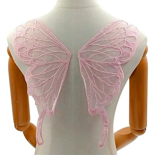 1–6 Paar Schmetterlingsflügel-Rückenkragen, Spitze, Netzstoff unten, bestickte Corsage, Polyester-Stickerei, DIY-Spitzenapplikation, 37 x 13 cm, LG497, M, rosa, 6 Paar 1–6 Paar Schmetterlingsflügel-Rückenkragen, Spitze, Netzstoff unten, bestickte Corsage, Polyester-Stickerei, DIY-Spitzenapplikation, 37 x 13 cm, LG497, M, rosa, 6 Paar von BSGUZ