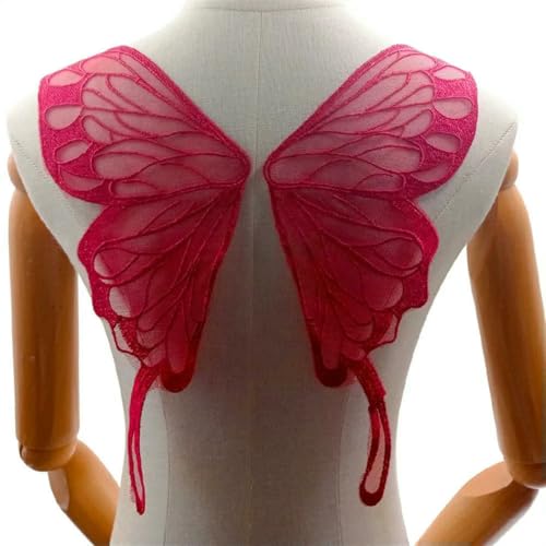 1–6 Paar Schmetterlingsflügel-Rückenkragen, Spitze, Netzunterseite, bestickte Corsage, Polyester-Stickerei, DIY-Spitzenapplikation, 37 x 13 cm, LG497, M, Weinrot, 6 Paa 1–6 Paar Schmetterlingsflügel-Rückenkragen, Spitze, Netzunterseite, bestickte Corsage, Polyester-Stickerei, DIY-Spitzenapplikation, 37 x 13 cm, LG497, M, Weinrot, 6 Paa von BSGUZ