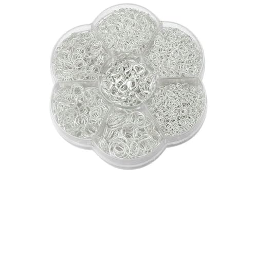 1 Box Biegeringe, DIY-Schmuckzubehör-Set für Anfänger, offene Biegeringe, Schmuckherstellung, Schlüsselanhänger, Halskettenreparatur mit Öffnerwerkzeug, Silber 1 Box Biegeringe, DIY-Schmuckzubehör-Set für Anfänger, offene Biegeringe, Schmuckherstellung, Schlüsselanhänger, Halskettenreparatur mit Öffnerwerkzeug, Silber von BSGUZ