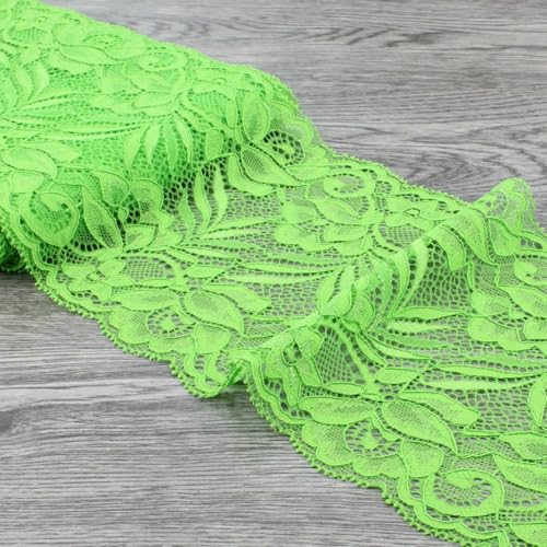 1 Packung = 10 Yards, 15 cm breites Tüll-Spitzenband für Ornamente, elastisch, dehnbar, für Haarschmuck für Babys und Mädchen, Limettengrün, 15 cm breit 1 Packung = 10 Yards, 15 cm breites Tüll-Spitzenband für Ornamente, elastisch, dehnbar, für Haarschmuck für Babys und Mädchen, Limettengrün, 15 cm breit von BSGUZ