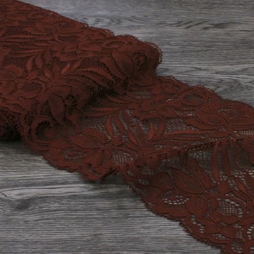 1 Packung = 10 Yards, 15 cm breites Tüll-Spitzenband für Ornamente, elastische Spitze, Stretch für Haarschmuck für Babys, Mädchen, Braun, 15 cm breit 1 Packung = 10 Yards, 15 cm breites Tüll-Spitzenband für Ornamente, elastische Spitze, Stretch für Haarschmuck für Babys, Mädchen, Braun, 15 cm breit von BSGUZ