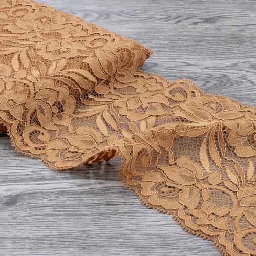 1 Packung = 10 Yards, 15 cm breites Tüll-Spitzenband für Ornamente, elastische Spitze, Stretch für Haarschmuck für Babys, Mädchen, Kaffeebraun, 15 cm breit 1 Packung = 10 Yards, 15 cm breites Tüll-Spitzenband für Ornamente, elastische Spitze, Stretch für Haarschmuck für Babys, Mädchen, Kaffeebraun, 15 cm breit von BSGUZ