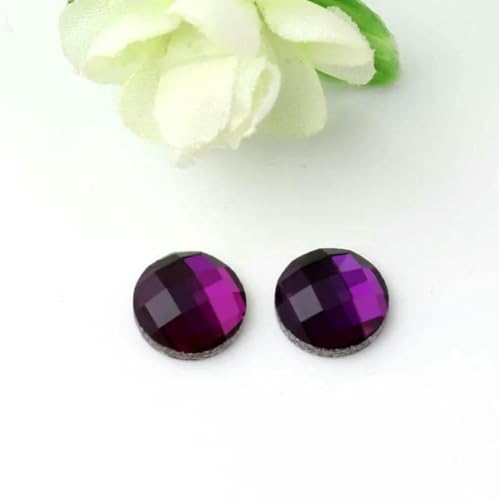 1 Packung Glas-Cabochon mit flacher Rückseite, 6/8/10/12/14/16/18/20 mm, mehrfarbiger Kristall-Cabochon, Kamee-Abdeckung für DIY-Anhänger, Schmuckzubehör, Lila, 12 mm, 50 Stück 1 Packung Glas-Cabochon mit flacher Rückseite, 6/8/10/12/14/16/18/20 mm, mehrfarbiger Kristall-Cabochon, Kamee-Abdeckung für DIY-Anhänger, Schmuckzubehör, Lila, 12 mm, 50 Stück von BSGUZ