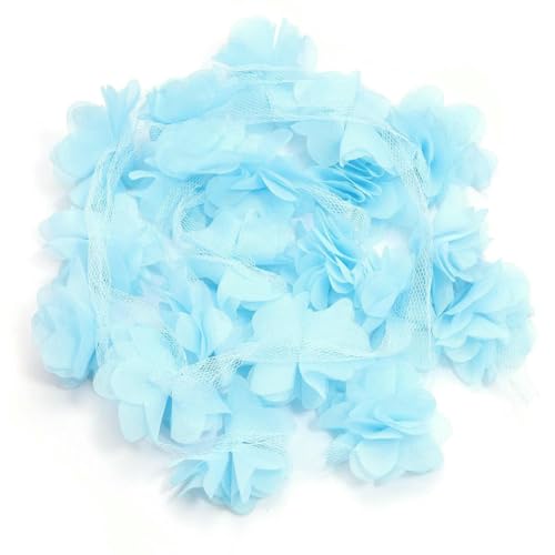 1 Strang 3D-Chiffon-Spitzenblumen, mehrfarbige Bandblume für DIY-Kleidung, Basteln, Nähzubehör, Hochzeitsdekorationsbedarf, Himmelblau, 5,5 cm 1 Strang 3D-Chiffon-Spitzenblumen, mehrfarbige Bandblume für DIY-Kleidung, Basteln, Nähzubehör, Hochzeitsdekorationsbedarf, Himmelblau, 5,5 cm von BSGUZ