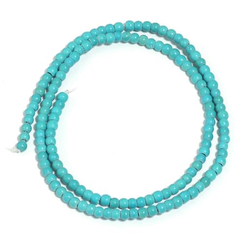 1 Strang natürliche blaue Türkis-Steinperlen, 3–16 mm, runde Edelstein-lose Perlen für die Schmuckherstellung, DIY-Halsketten und Armband-Befunde – 3,0 mm (ca. 136 Stück) von BSGUZ