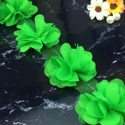 1 YD Mehrfarbige Blumen 3D Blütenblätter Chiffon Blätter Besatz Hochzeitskleid Brautspitze Stoff Puppe Kinderkleidung Applikation Nähen-Grün-1Yard 1 YD Mehrfarbige Blumen 3D Blütenblätter Chiffon Blätter Besatz Hochzeitskleid Brautspitze Stoff Puppe Kinderkleidung Applikation Nähen-Grün-1Yard von BSGUZ