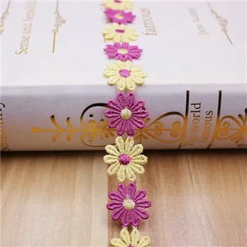1 Yard, 25 mm, bunte Blumen-Spitzenborte zum Stricken, für Hochzeiten, besticktes Band, DIY, handgefertigt, Patchwork, Nähzubehör, Basteln, Rosagelb, 1 Yard 1 Yard, 25 mm, bunte Blumen-Spitzenborte zum Stricken, für Hochzeiten, besticktes Band, DIY, handgefertigt, Patchwork, Nähzubehör, Basteln, Rosagelb, 1 Yard von BSGUZ