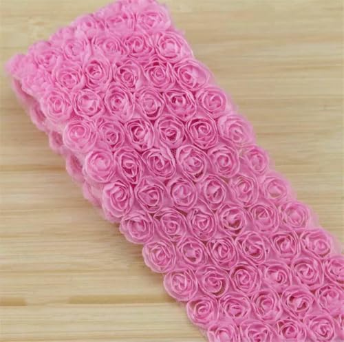 1 Yard, 6 Reihen, 9 cm Breite, 3D-Chiffon, Rosenblume, bestickte Spitzenborte, Band, Stoff, Nähen, Basteln, Kostüm, Kopfschmuck, Hutdekoration, Rosa, 1 Yard 1 Yard, 6 Reihen, 9 cm Breite, 3D-Chiffon, Rosenblume, bestickte Spitzenborte, Band, Stoff, Nähen, Basteln, Kostüm, Kopfschmuck, Hutdekoration, Rosa, 1 Yard von BSGUZ
